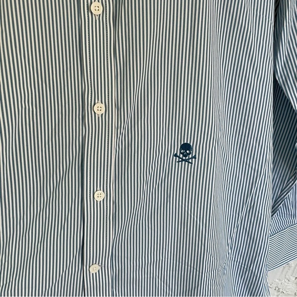 NWT G/FORE Lightweight Performance Striped Skull Button Down Dress Shirt Large - Picture 5 of 9